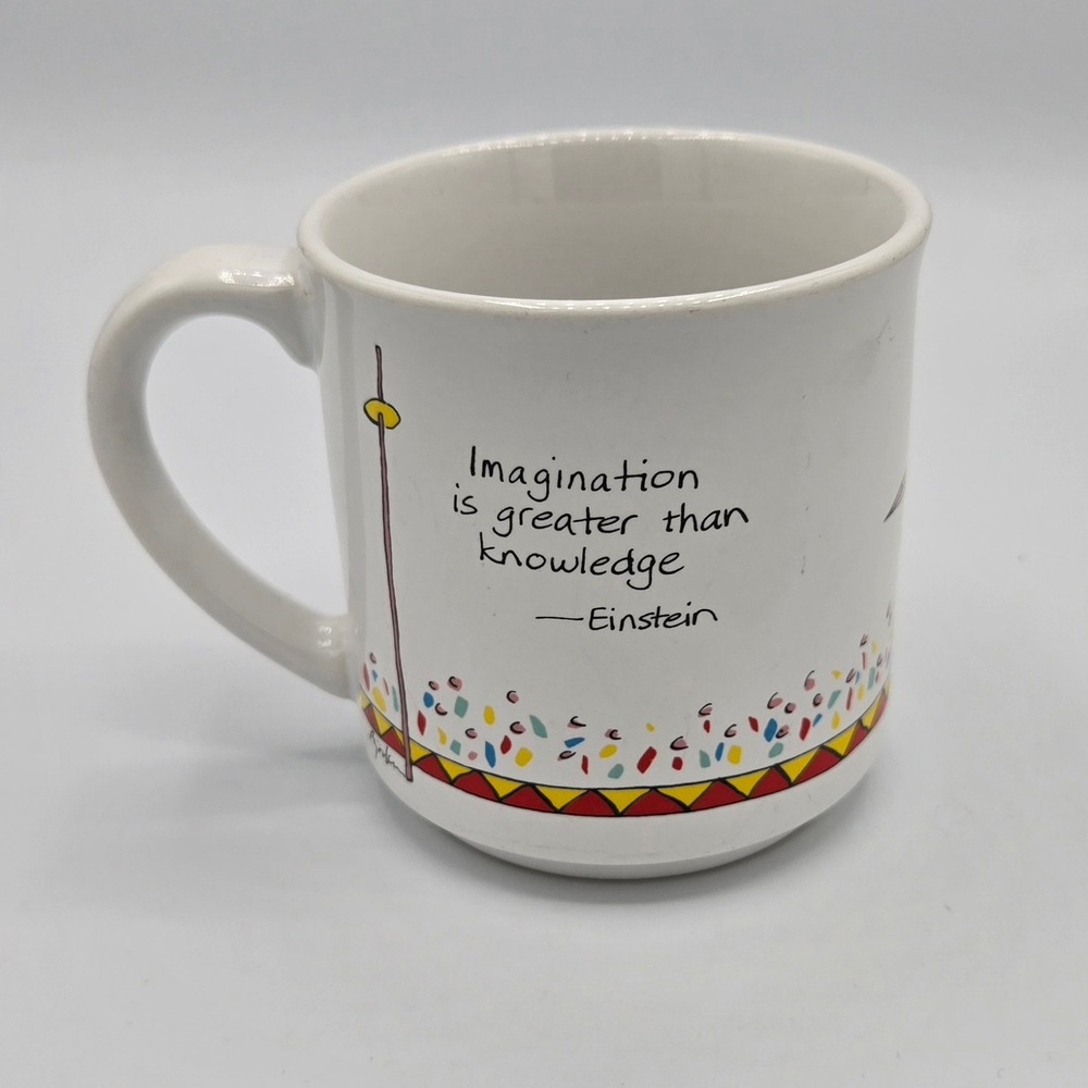 Vintage Tight Rope Einstein Imagination Quote Coffee Mug Recycled Paper Products
